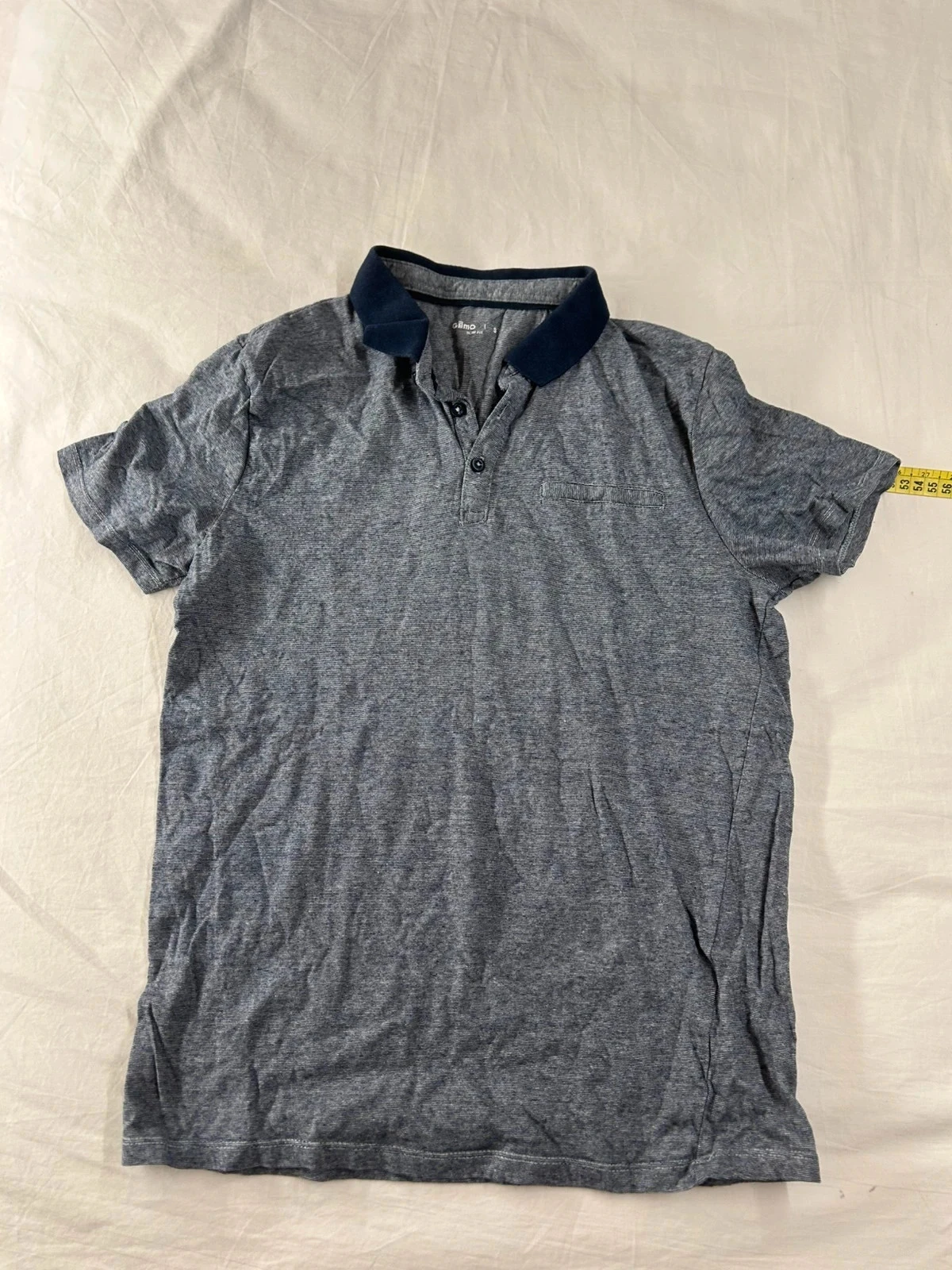 Polo gris bleu marine gémo slim fit